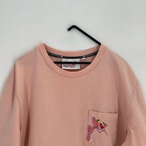 Stereo Vinyls x Pink Panther Pink Graphic Printed Pocket Tee T-shirt Unisex
